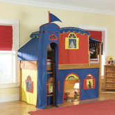 Bennington Twin Low Loft Tent Bed with Tent and Built-In Ladder