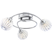 Degray Curved 3 Light Ceiling Spotlight in Chrome