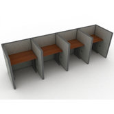 Privacy Workstation Panel System, 1 x 4 Configuration, with Vinyl Panels