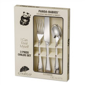Stainless Steel Panda Babies 3 Piece Childs Set