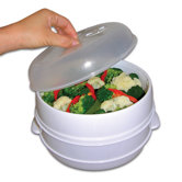 2 Tier Microwave Food Steamer and Cooker