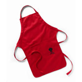 Barbecue Apron in Red with Black Kettle