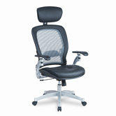 Space Air Grid Executive Chair w/Headrest, Black, 20 x 20 x 50&ndash;54-1/2