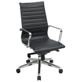 Hi-Back Eco Leather Deluxe Office Chair with Polished Aluminum Arms and Base