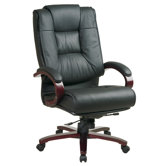 Leather High-Back Office Chair with Arms