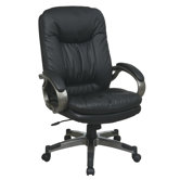 High-Back Leather Executive Chair with Padded Arms