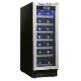 9Silhouette 27 Bottle Built-In Wine Cooler in Black with Stainless Steel Door Trim