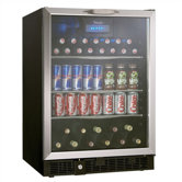 Silhouette 5.3 Cubic Ft. Beverage Center in Black with Stainless Steel Door Trim
