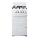 20" 4-Burner Gas Range in White