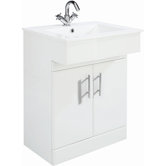 High Gloss White 60cm x 33cm Vanity Unit