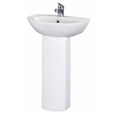 Knedlington Small Cloakroom Pedestal Sink in White