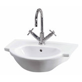 Linton Semi Recessed Basin in White