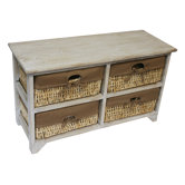 Maize 4 Drawer Flamed Wood Cabinet