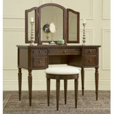 43" Warm Cherry Vanity Set