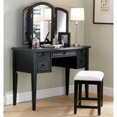 43" Antique Black Vanity Set