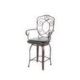Cafe Scroll Back Counter Stool in Distressed Bronze