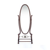 Heirloom Cherry Cheval Mirror with Brass Accents