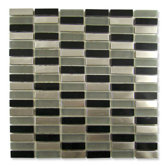 Impact 5/8" x 1-7/8" Glass, Tile, and Metal Mosaic in Nocturne Metal
