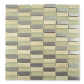 Impact 5/8" x 1-7/8" Glass, Tile, and Metal Mosaic in Cirrus Metal
