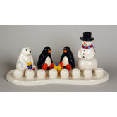 Ceramic Winter Theme Menorah