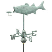 Bass with Lure Weathervane with Garden Pole