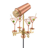 Martini Shaker and Glasses Weathervane with Roof Mount