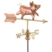 Whimsical Pig Weathervane with Roof Mount