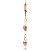 Wine Bottle with Grapes and Glasses Rain Chain