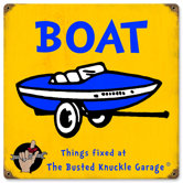 Busted Knuckle Garage Kid's Vintage Boat Sign