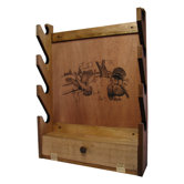 4 Gun Wooden Rack with Turkey Print