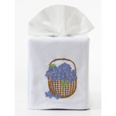 Blue Hydrangea Basket Tissue Box Cover
