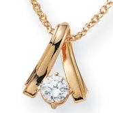 14k Gold Plated Cubic Zirconia Twist Pendant