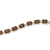 Gold Plated Smoky Quartz Tennis Bracelet