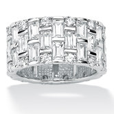 Platinum/Silver Cubic Zirconia Eternity Band