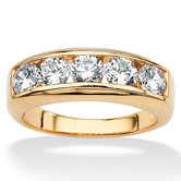 18k Gold/Silver Men's Cubic Zirconia Ring