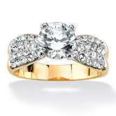 14k Gold Plated Round Cubic Zirconia Ring