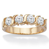 Gold Plated Cubic Zirconia Wedding Band