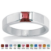Princess - Cut Birthstone Stack Ring