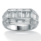 Men's Cubic Zirconia Platinum / Sterling Silver Ring