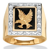 Men's Diamond Accent Onyx Eagle Ring