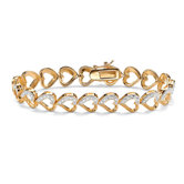 Diamond Accent Heart-Link Bracelet