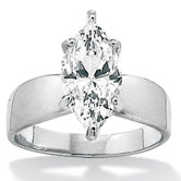 Sterling Silver Marquise Cubic Zirconia Ring