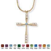 Round Birthstone Cross Pendant