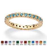 Birthstone Brass Round Eternity Band Ring
