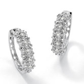 Round Ice Diamond Huggie Earrings