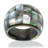 Dome Shaped Mother of Pearl Ring