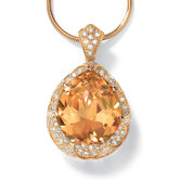 14k Yellow Gold Pear Cut Cubic Zirconia Pendant
