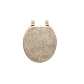 Marbleized Molded Wood Toilet Seat in Tan