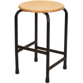 Beistellhocker "Nice" in Schwarz / Buche