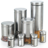 Stainless Steel Canister and Spice Jars (Set of 8)